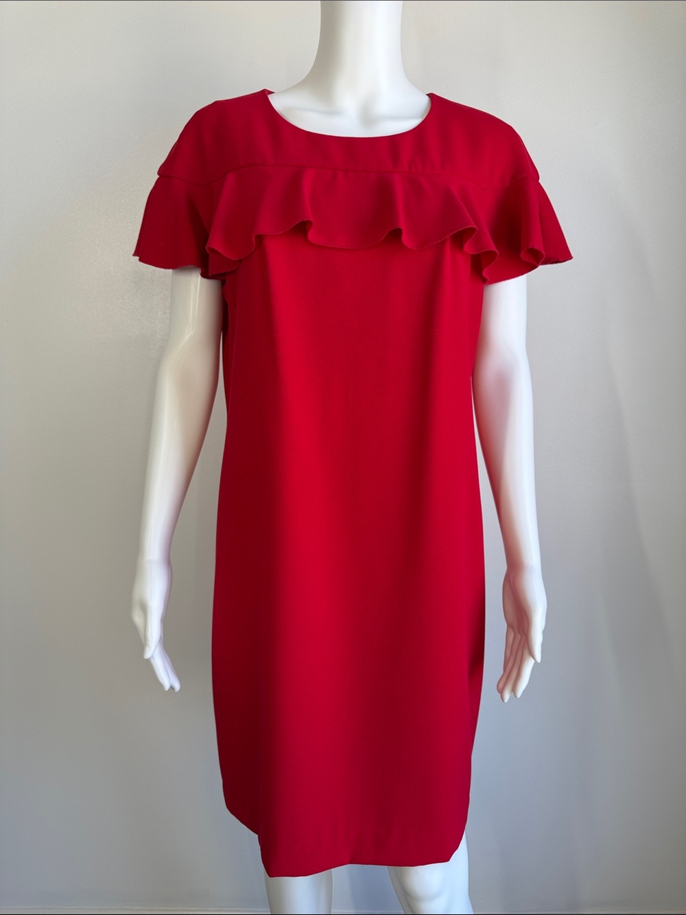 Trina Turk Ruffle Shift Dress Red - Size 10